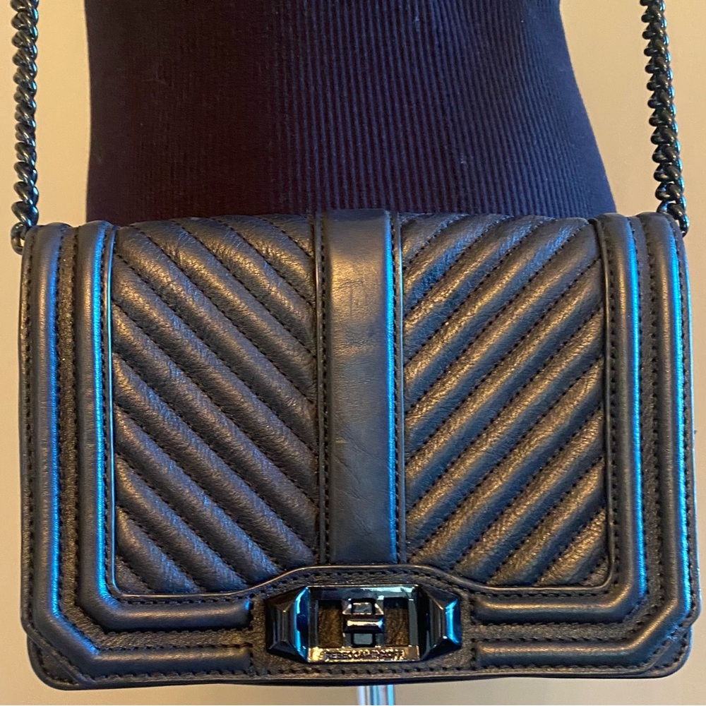 Rebecca Minkoff Quilted Chevron Turn Lock Love Crossbody Bag